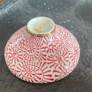 Red and White Ceramic Bowl